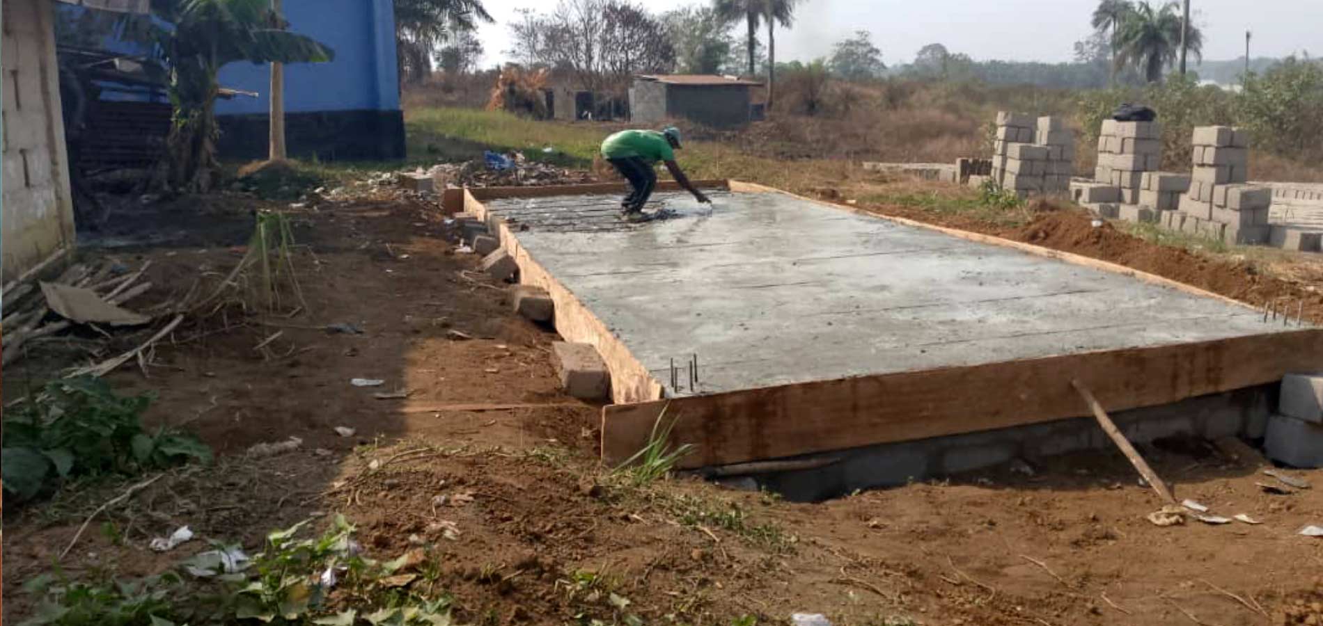 The slab for the toilet facility was poured in January under the remote guidance of LVP member Caitlin Sexton.