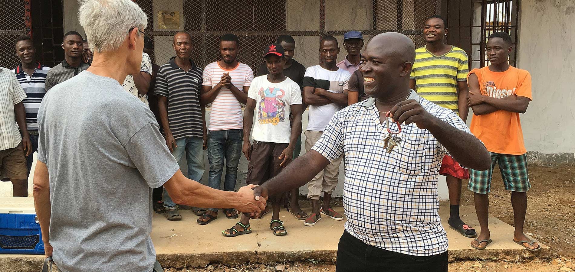 Shown here is the symbolic handing over of the keys to Hospital Administrator Abdul Karim. Rest assured our work here is not finished; more projects are under consideration.