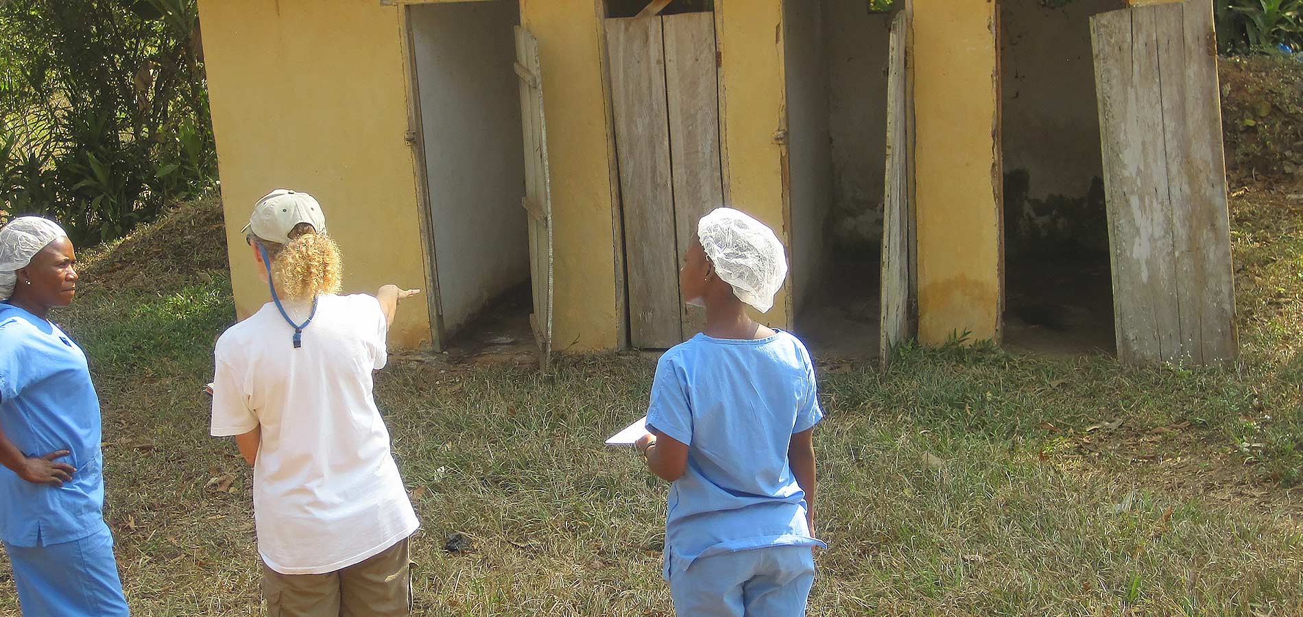 After our initial assessment, we determined sanitation was the first thing to remedy. Shown here are the old restrooms.