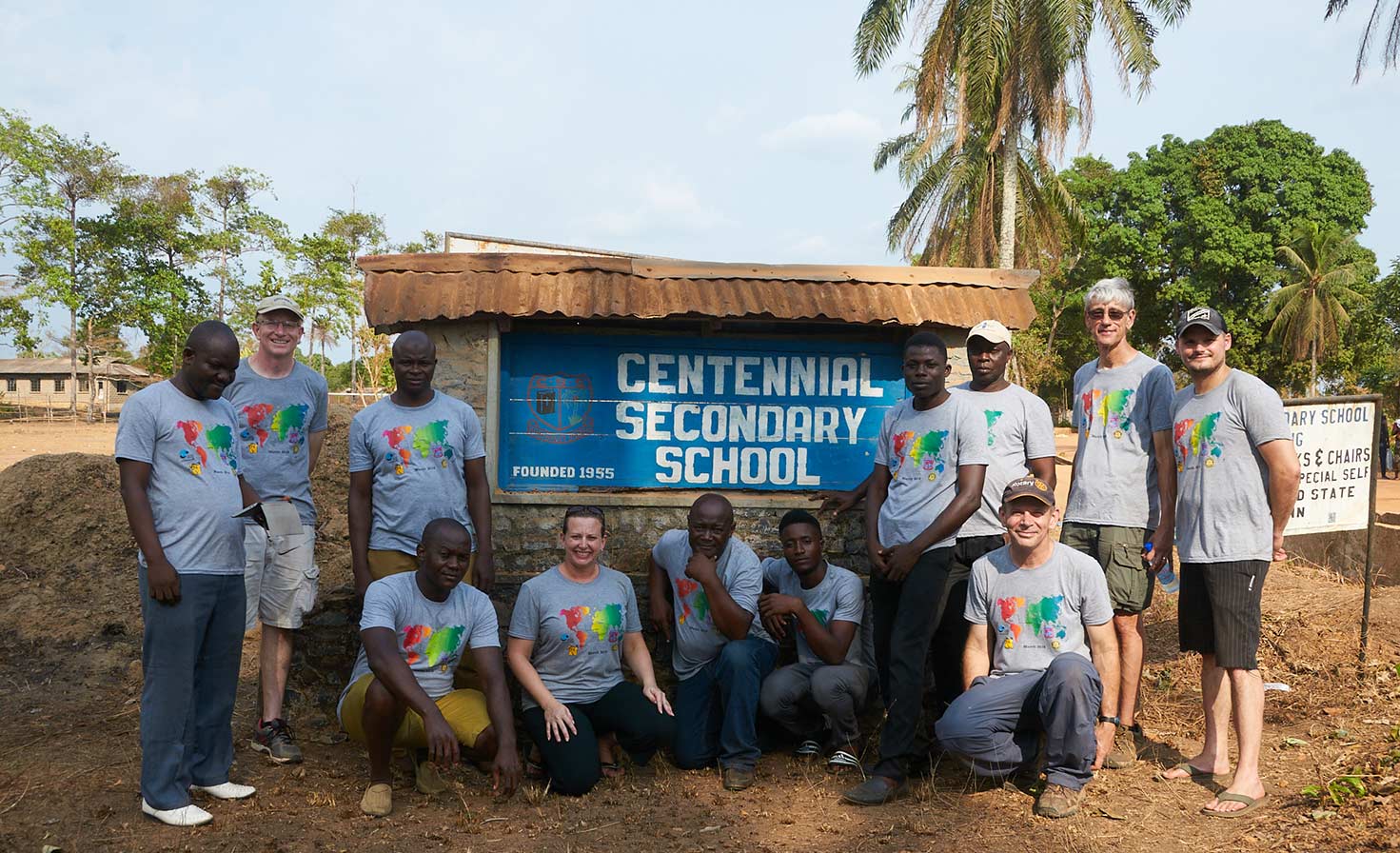 Centennial Secondary School Mattru Jong, Sierra Leone. Our Chapter helped renovate the school as one of our first projects.